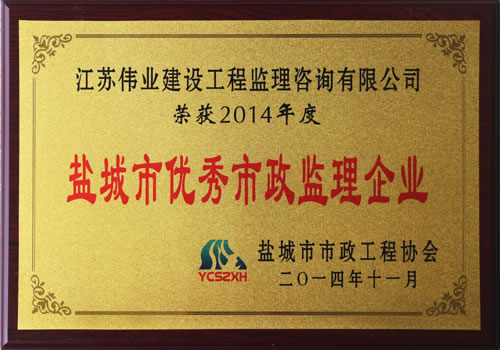 2014年度市優(yōu)秀市政監(jiān)理企業(yè)