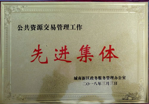 城南新區(qū)公共資源管理先進(jìn)集體